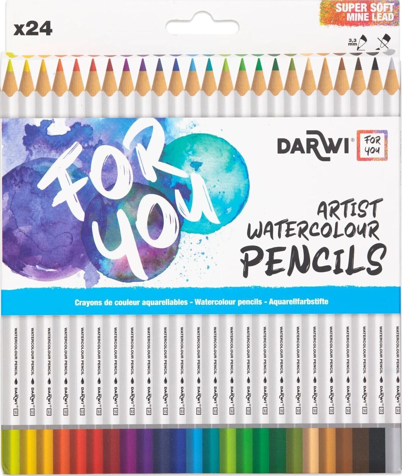 Ołówek akwarelowy
 Darwi DFY Zestaw ołówków akwarelowych 24 szt.