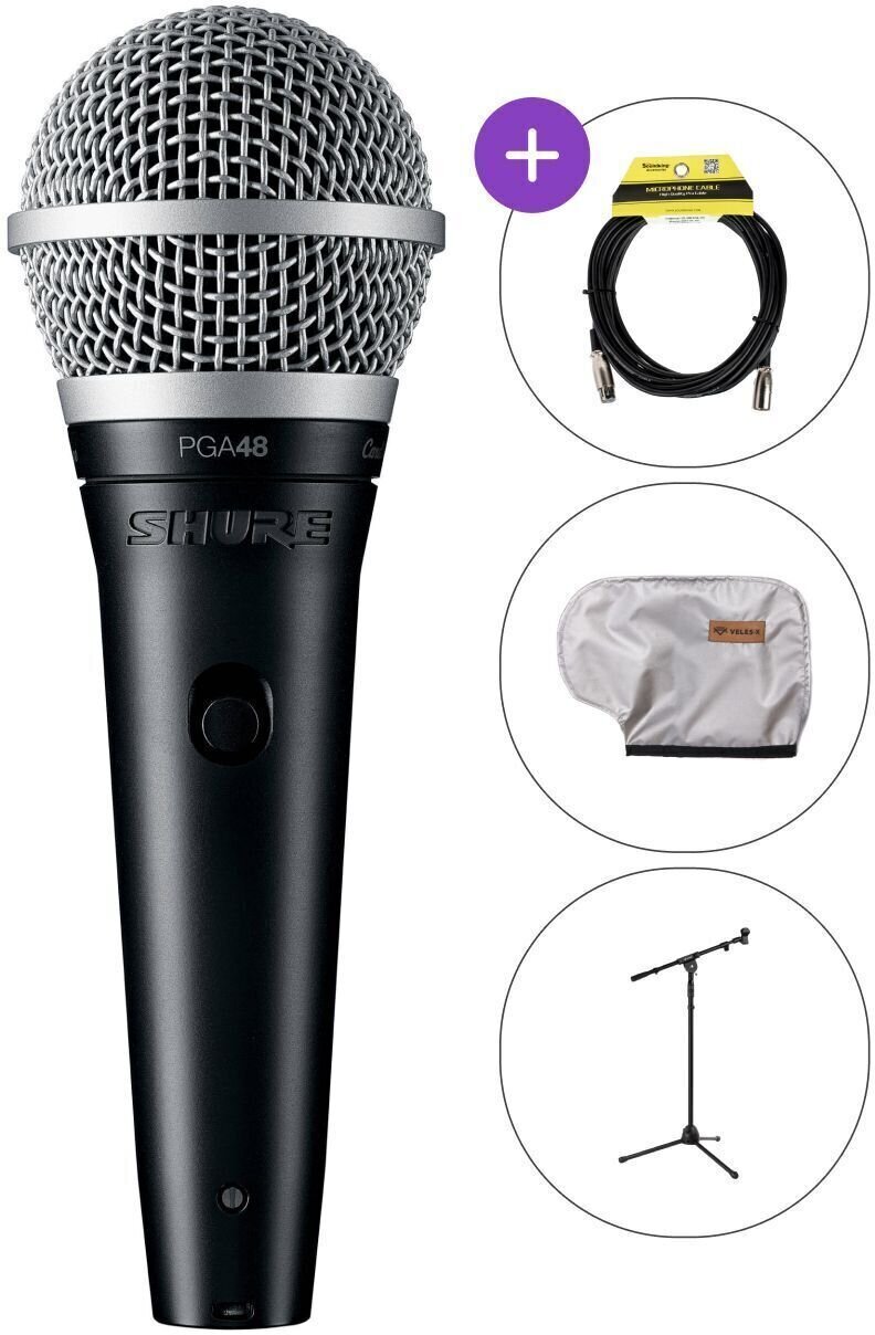 Dynamisches Gesangmikrofon Shure PGA48-XLR-E SET Dynamisches Gesangmikrofon