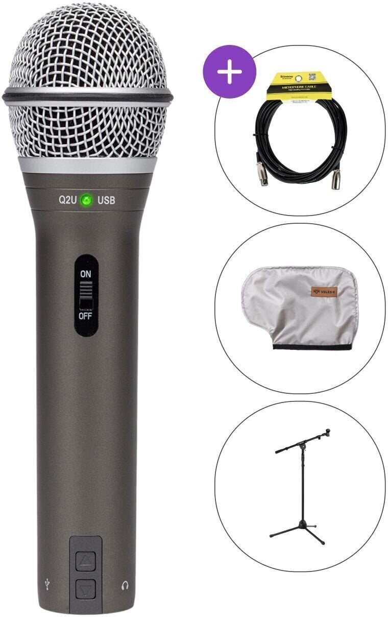 Dinamikus énekmikrofon Samson Q2U 2017 SET Dinamikus énekmikrofon
