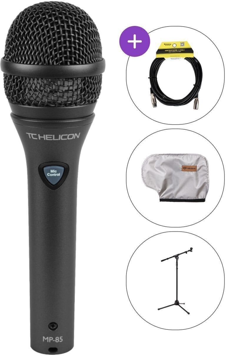 Dynamisches Gesangmikrofon TC Helicon MP-85 SET Dynamisches Gesangmikrofon