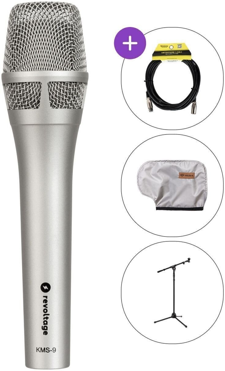 Kondezatorski mikrofon za vokal Revoltage KMS-9 SET Kondezatorski mikrofon za vokal