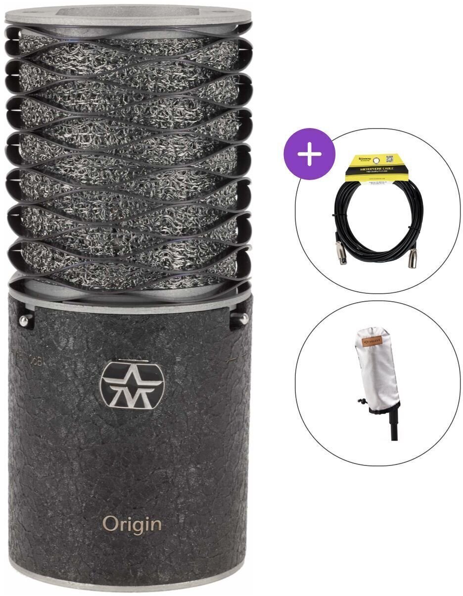 Kondenzatorski studijski mikrofon Aston Microphones Origin Black Bundle SET Kondenzatorski studijski mikrofon