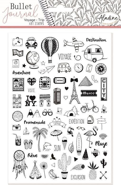 Печат Aladine Stampo Комплект за уплътняване 81 бр.-Пътуване