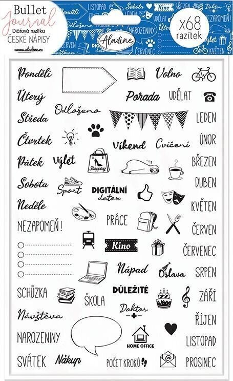 Pečat Aladine Stampo Сет за заптивање 68 Ком-Чешки Натписи