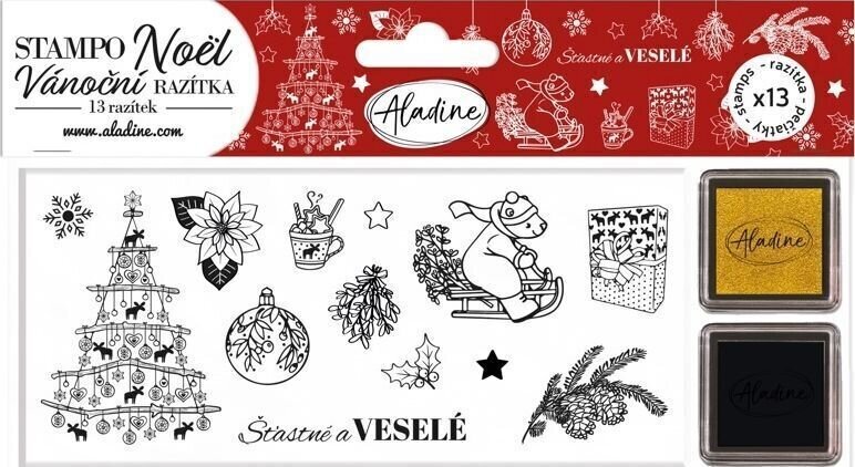 Ștampila pentru copii Aladine Stampo Noël Set de sigilare 13-Crăciunul Nordic