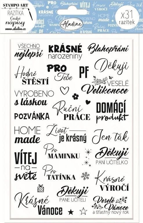 Stamp for Kids Aladine Stampo Art Stamp Set 31 pcs-Czech Inscriptions