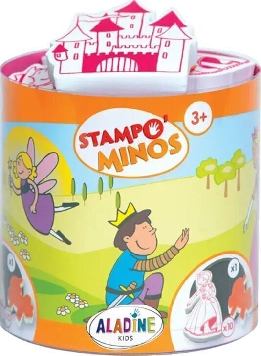 Ștampila pentru copii Aladine Stampo Minos Set de sigilare 10 Bucăți-Lumea Basmului