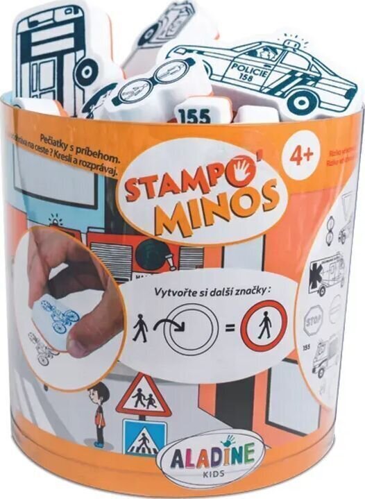 Ștampila pentru copii Aladine Stampo Minos Set de sigilare 28 Bucăți-Mijloace De Transport