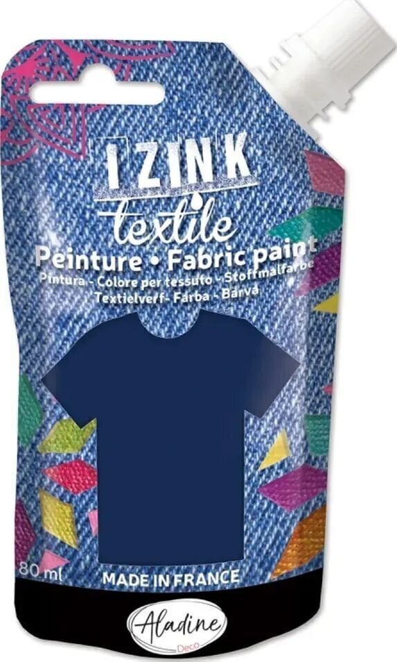Barva za tekstil Aladine Izink Barva za tkanine Dark Blue 80 ml