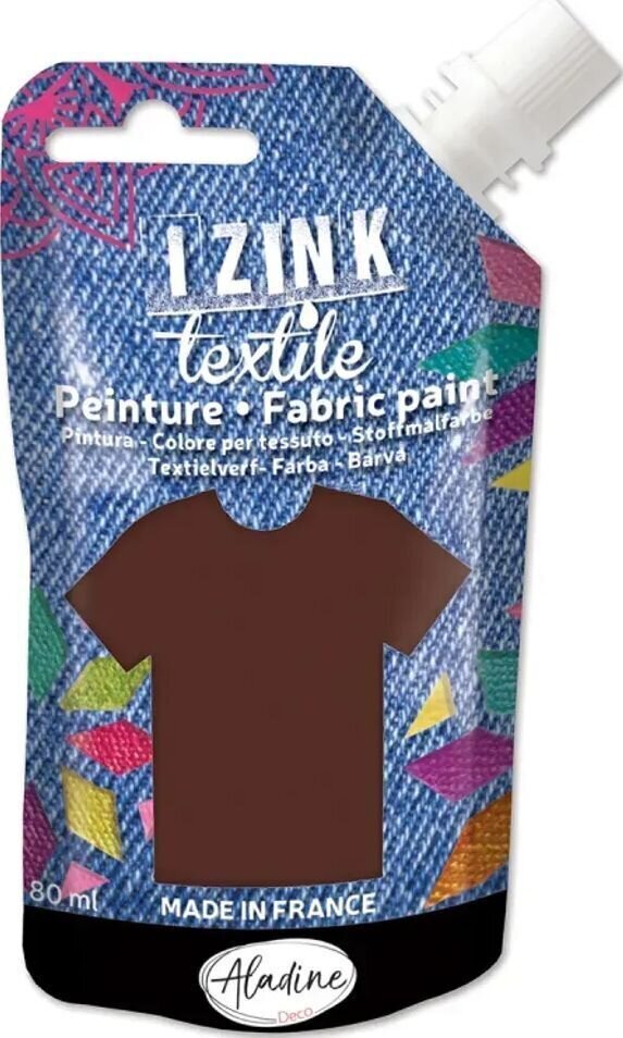 Barva za tekstil Aladine Izink Barva za tkanine Brown 80 ml