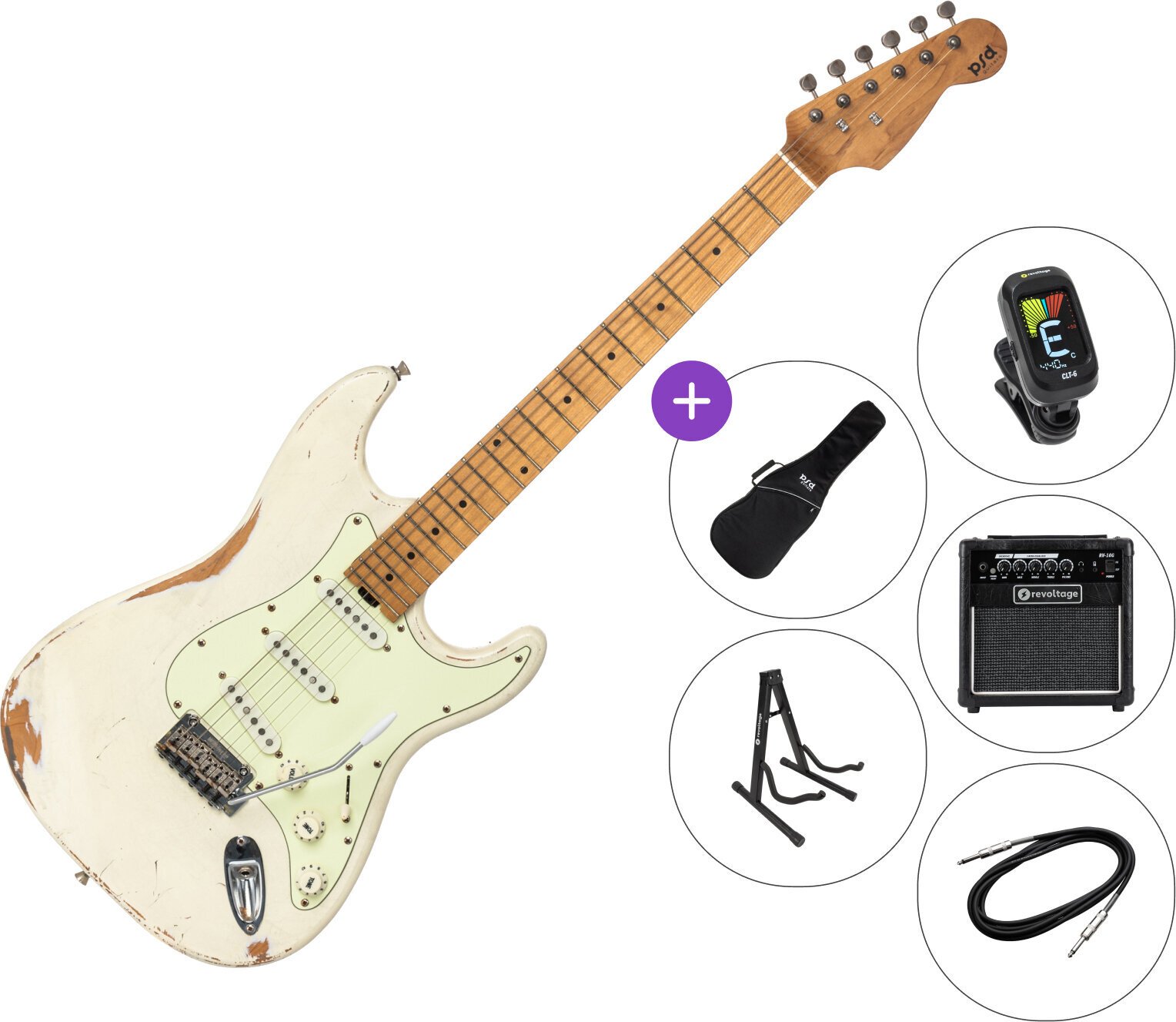 Električna gitara PSD Guitars STC-300R SET White Električna gitara