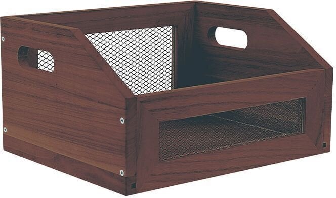 Boîte pour disques LP Muziker Retro Style Mesh Self-assembly Vinyl Records Trapezoidal Crate Boîte pour disques LP Brown