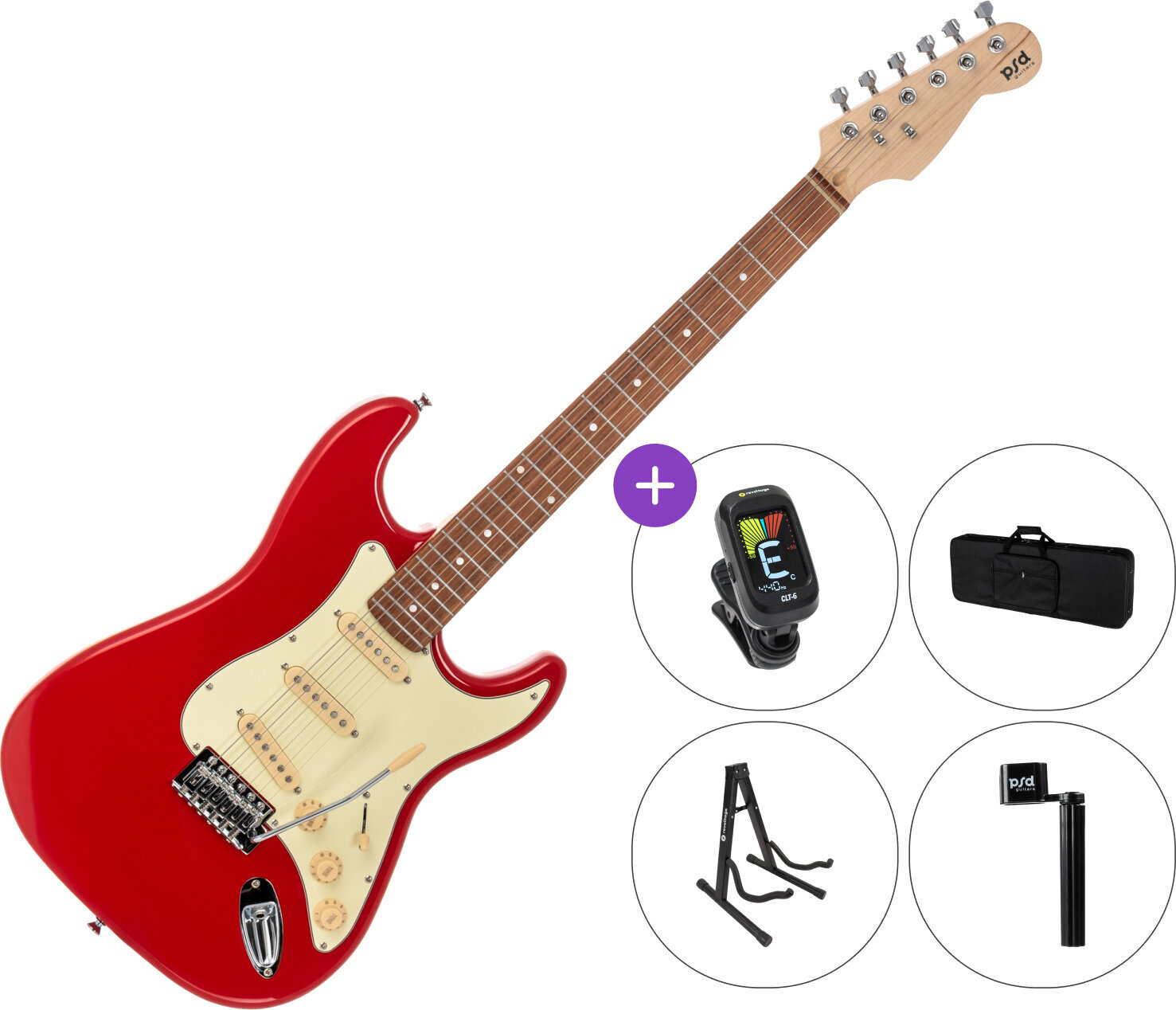 Gitara elektryczna PSD Guitars STC-100 SET 2 Red Gitara elektryczna