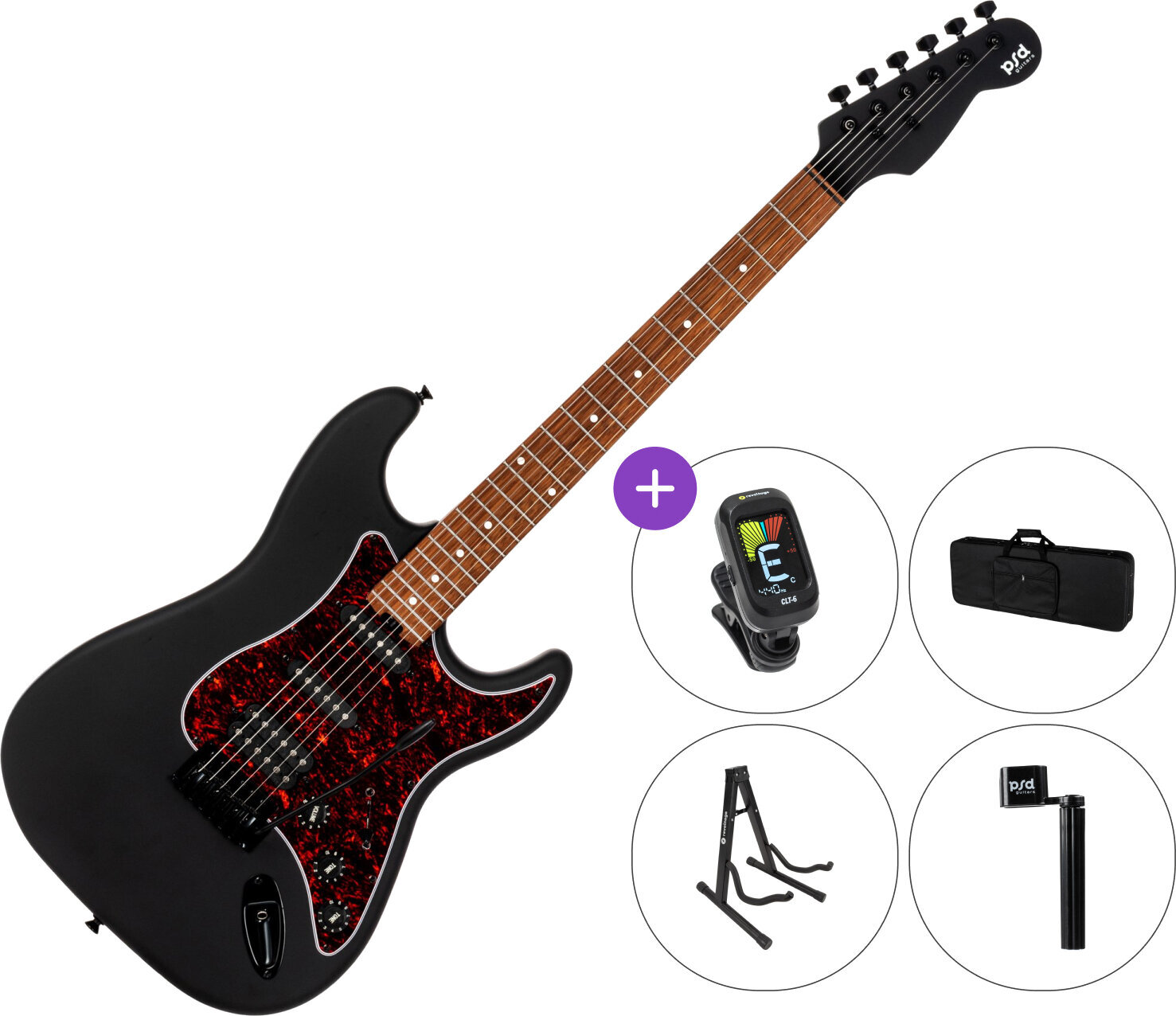 Gitara elektryczna PSD Guitars STC-100M-HSS SET 2 Matte Black Gitara elektryczna