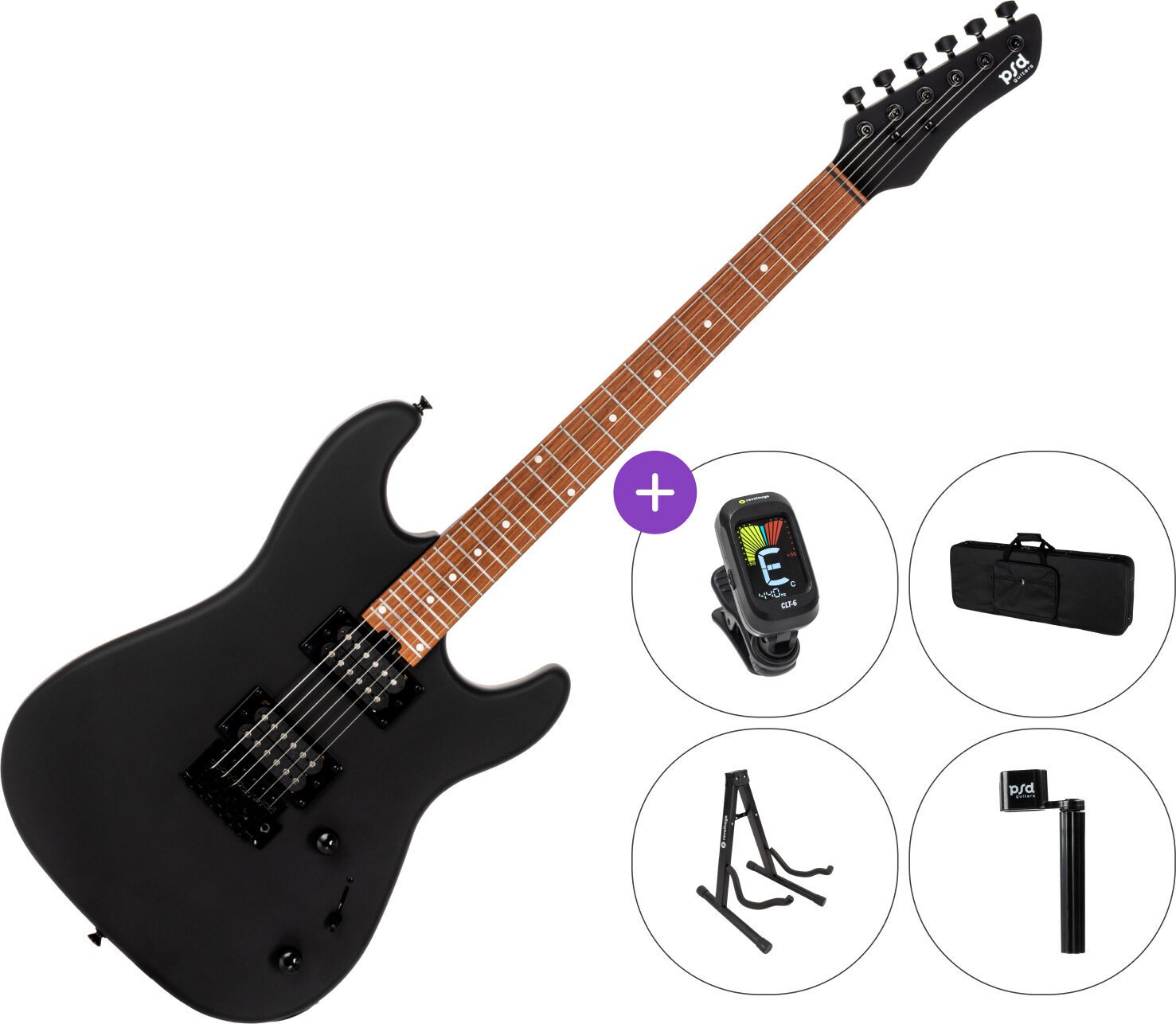 Gitara elektryczna PSD Guitars SPS-100M SET 2 Matte Black Gitara elektryczna