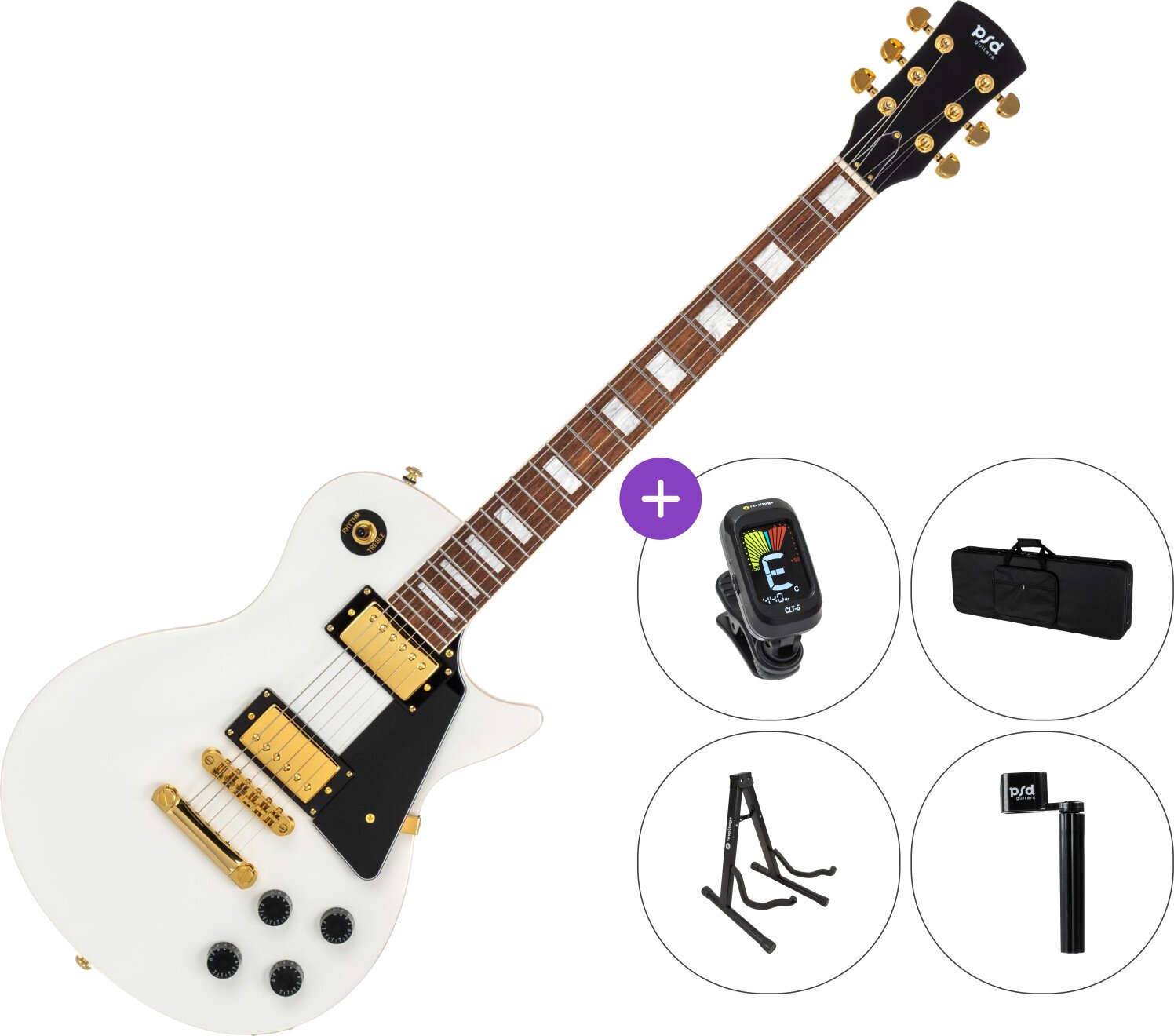 Electric guitar PSD Guitars LSP-100 SET 2 White Electric guitar