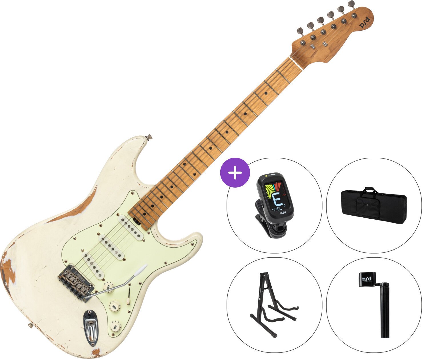 Električna gitara PSD Guitars STC-300R SET 2 White Električna gitara