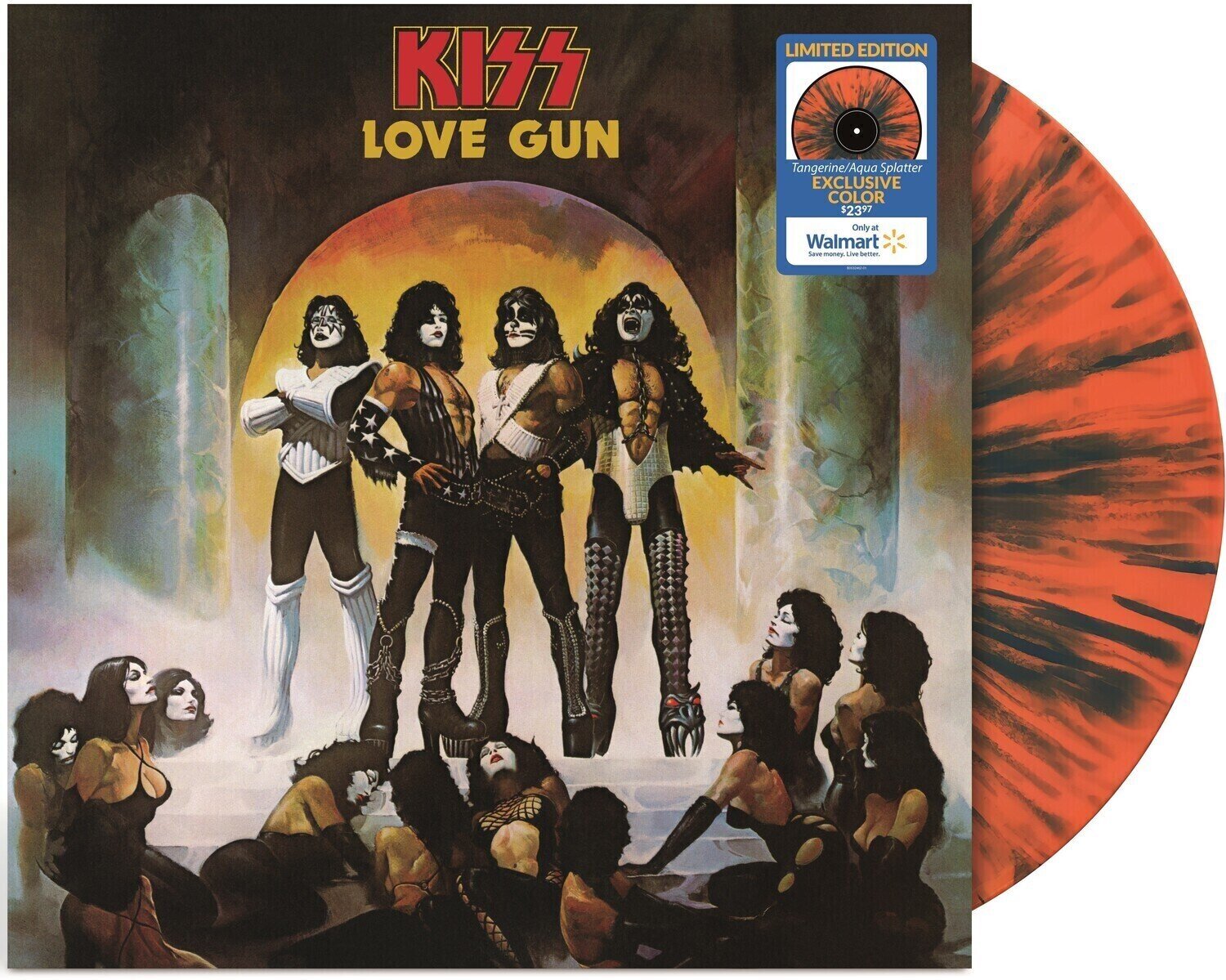 Disc de vinil Kiss - Love Gun (Tangerine/Aqua Splatter Coloured) (LP)