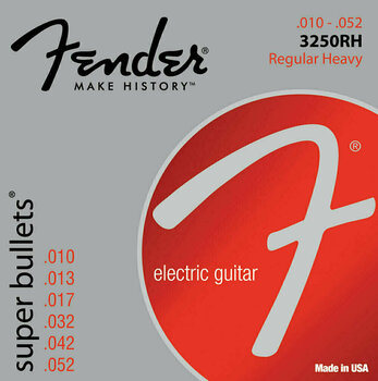 Cordas para guitarra elétrica Mi Fender Super Bullet Strings 10-52 - 1