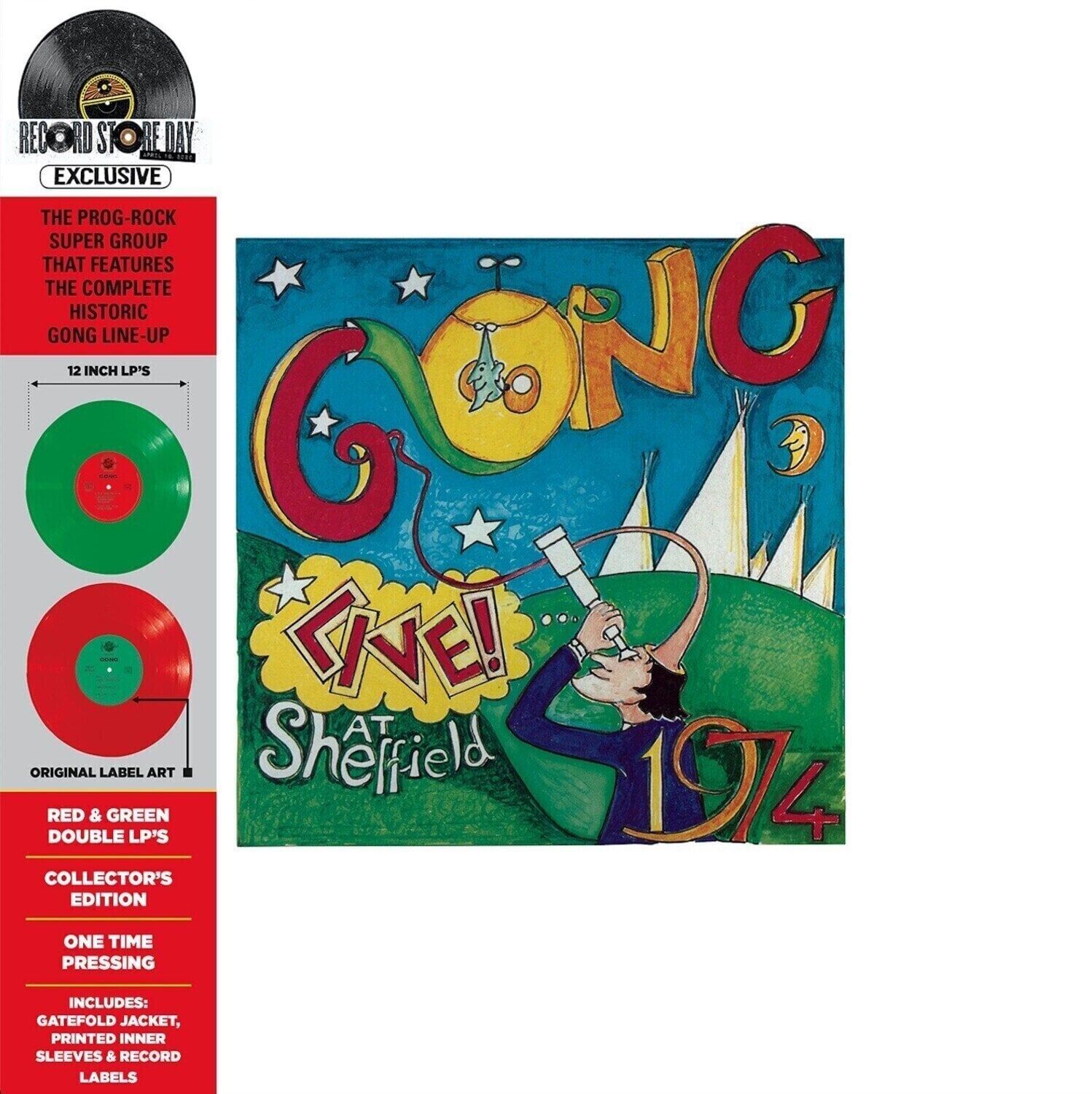 LP ploča Gong - Live! At Sheffield 1974 (Red & Green Coloured) (2 LP)