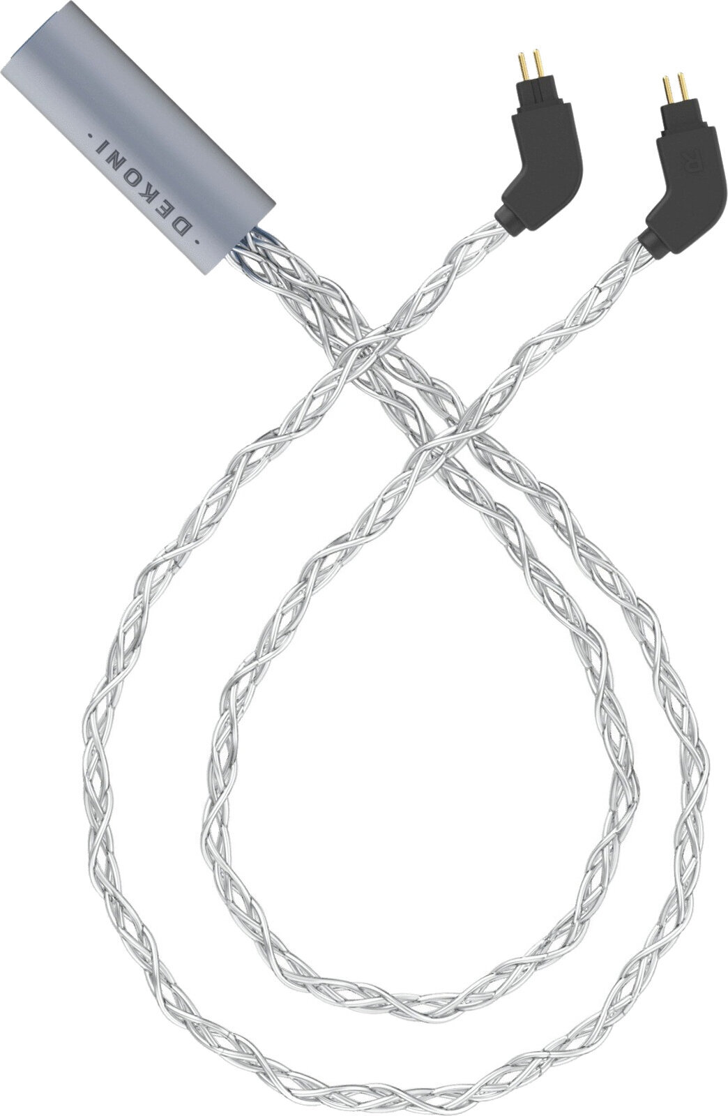 Kabel za slušalice Dekoni Audio Ensemble Post-Split 2-Pin IEM Silver Braided Kabel za slušalice