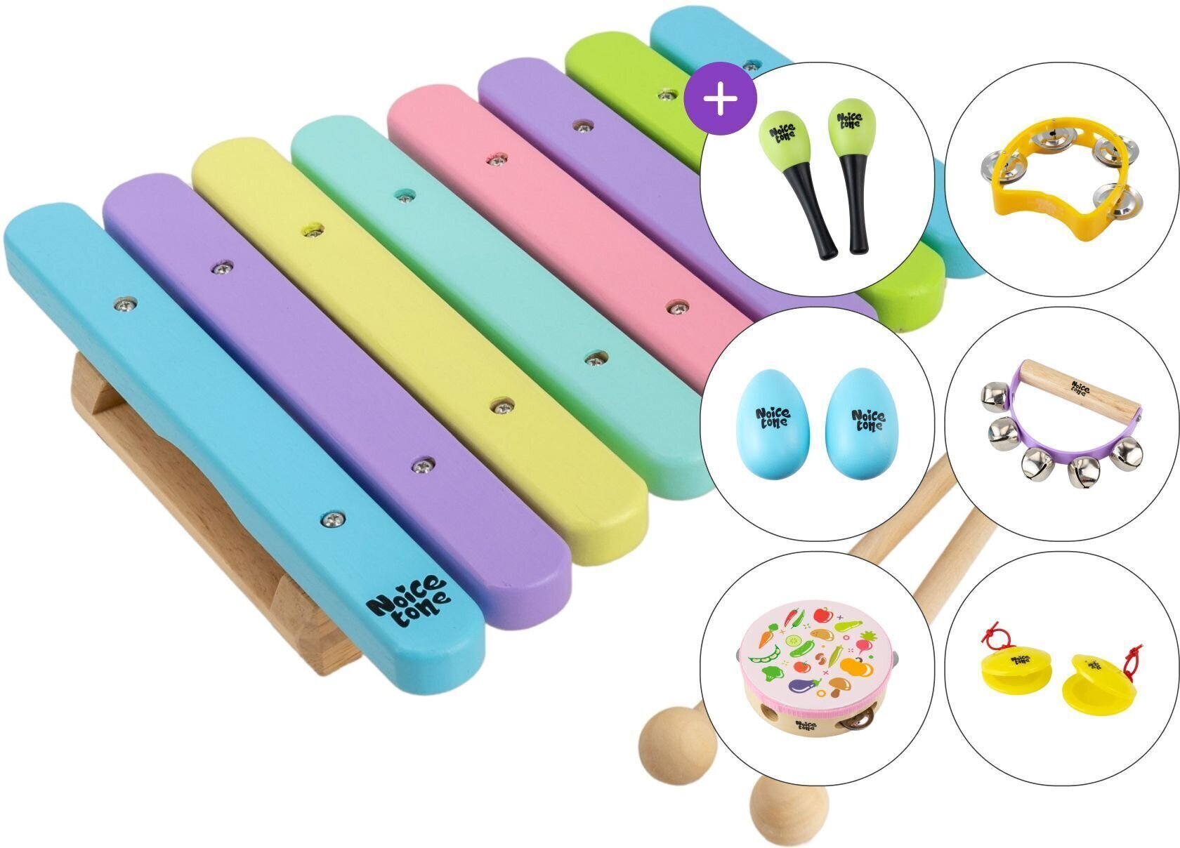 Xylofon / Metallofon / Klokkespill Noicetone M X006-1 Xylophone SET 6