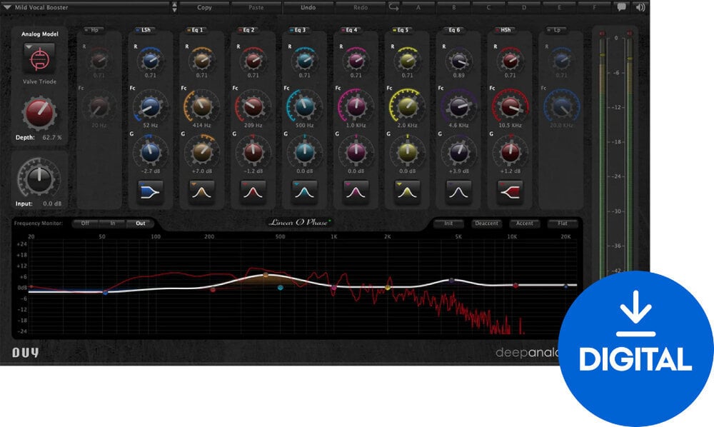 FX protsessori tarkvara pistikprogramm DUY Audio Deep Analog EQ (Digitaalne toode)