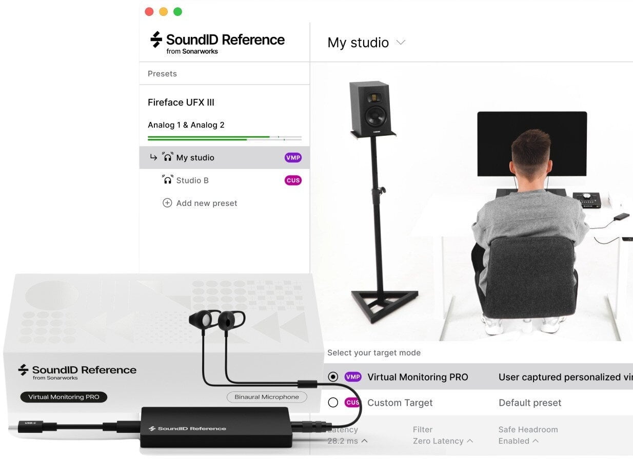 Matavimo mikrofonas Sonarworks Upg SoundID Ref to Virtual Monitoring PRO with Binaural Measurement Microphone
