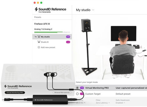 Matavimo mikrofonas Sonarworks Upg SoundID Ref to Virtual Monitoring PRO with Binaural Measurement Microphone - 1