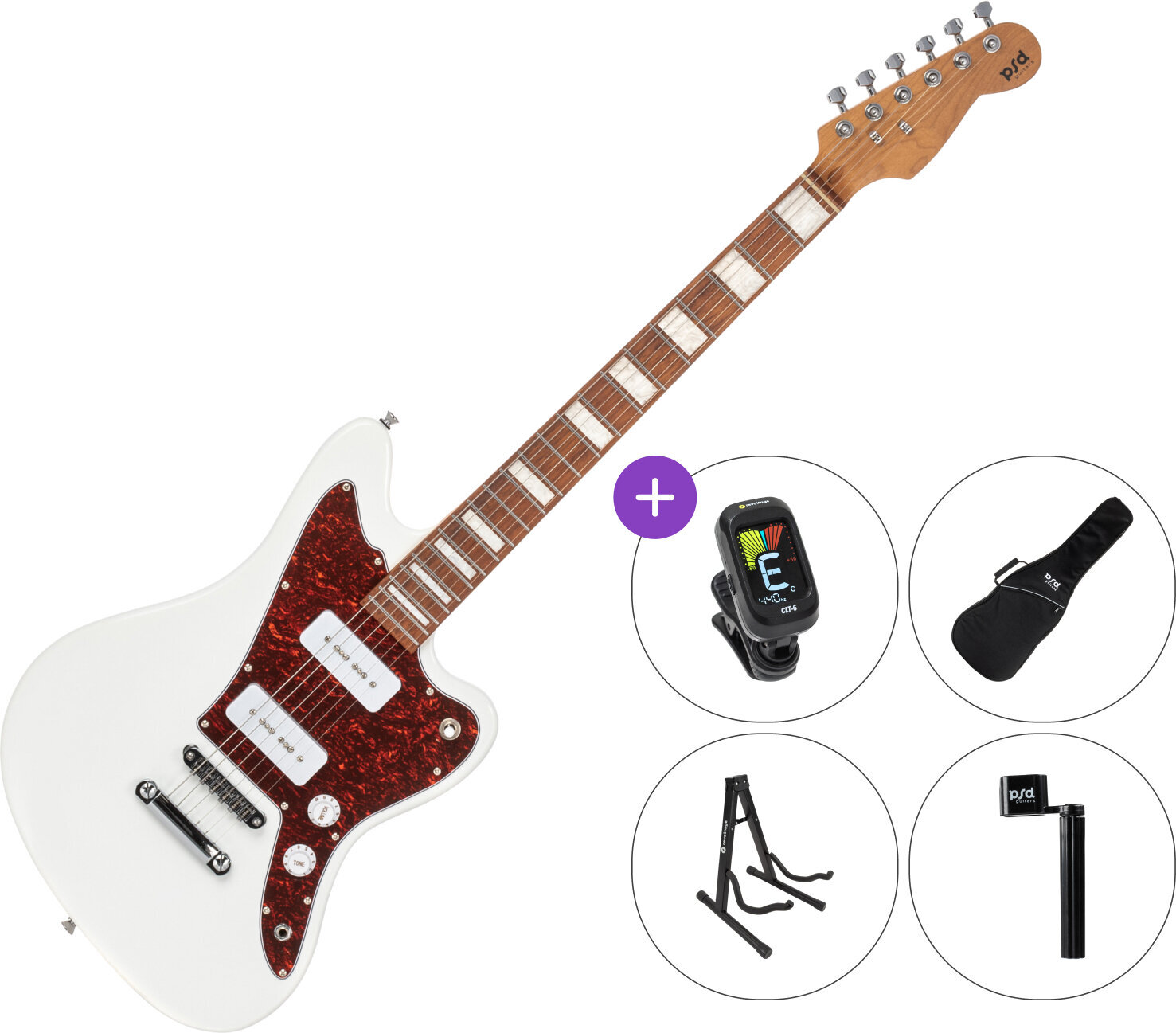 Gitara elektryczna PSD Guitars JM-100 SET 2 White Gitara elektryczna