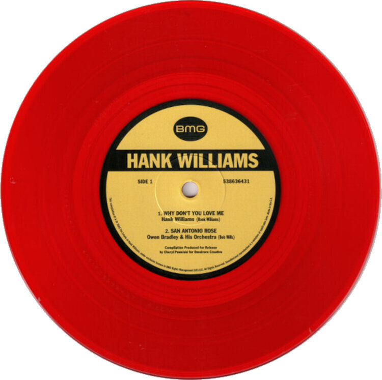 Disque vinyle Hank Williams - 1952 Radio Auditions (Red Coloured) (7" Vinyl)