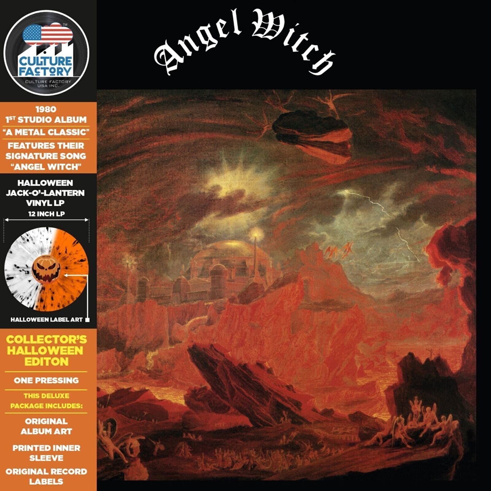 LP deska Angel Witch - Angel Witch (Halloween Jack O' Lantern Coloured) (Deluxe Edition) (Limited Edition) (Reissue) (LP)