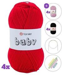 Strickgarn Yarn Art Baby SET 156 Red Strickgarn