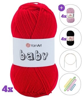 Strikkegarn Yarn Art Baby 156 Red SET - 1
