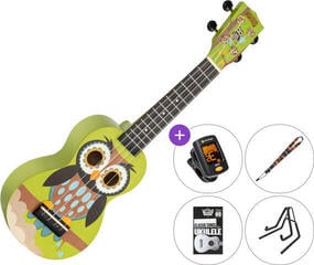 Sopran Ukulele Mahalo MA1WL Art Series SET 2 Eule Sopran Ukulele