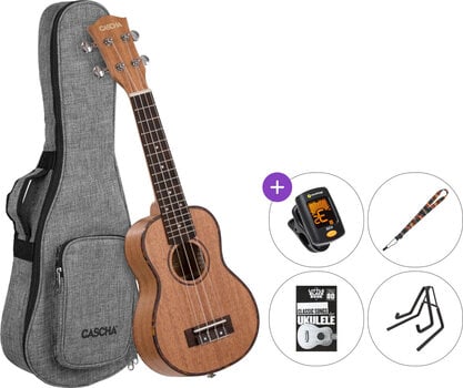 Soprano ukulele Cascha HH 2026 Premium SET 2 Natural Soprano ukulele - 1