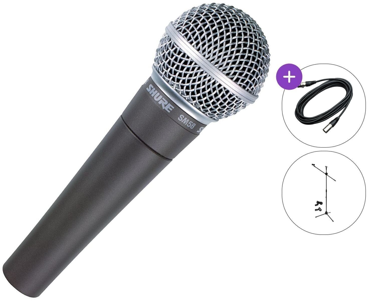 Dinamički mikrofon za vokal Shure SM58-LCE SET 2 Dinamički mikrofon za vokal