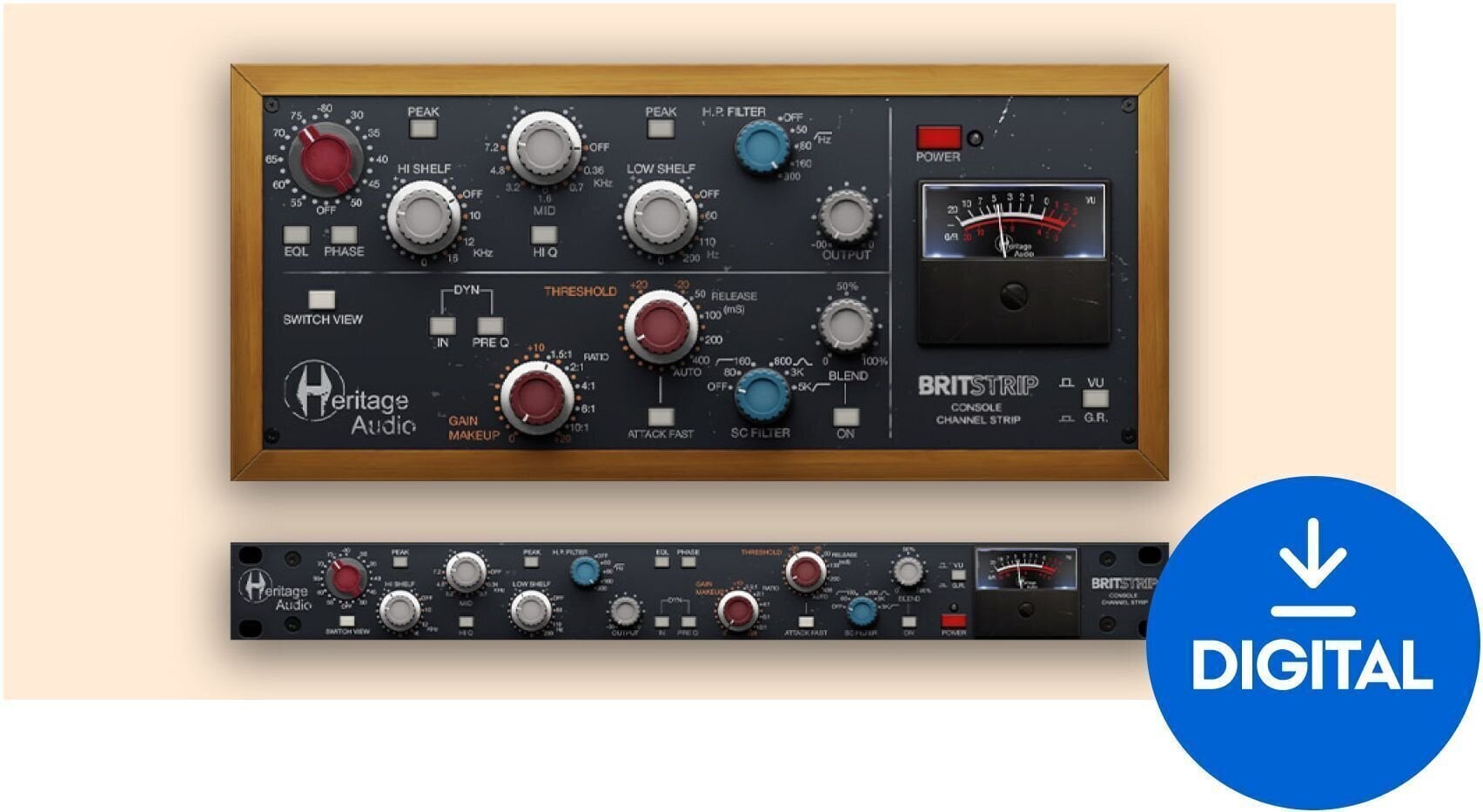 Студио софтуер Plug-In ефект Heritage Audio Britstrip Console Channel Strip (Дигитален продукт)