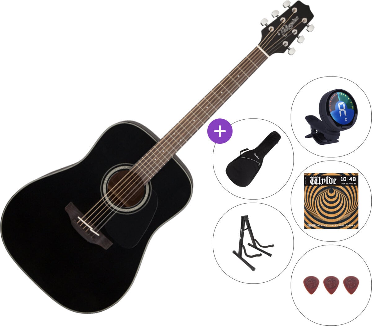 Guitare acoustique Takamine GD30 SET 2 Black Guitare acoustique