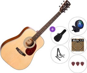 Dreadnought-gitarr Cort Earth 70 SET 2 Open Pore Natural Dreadnought-gitarr