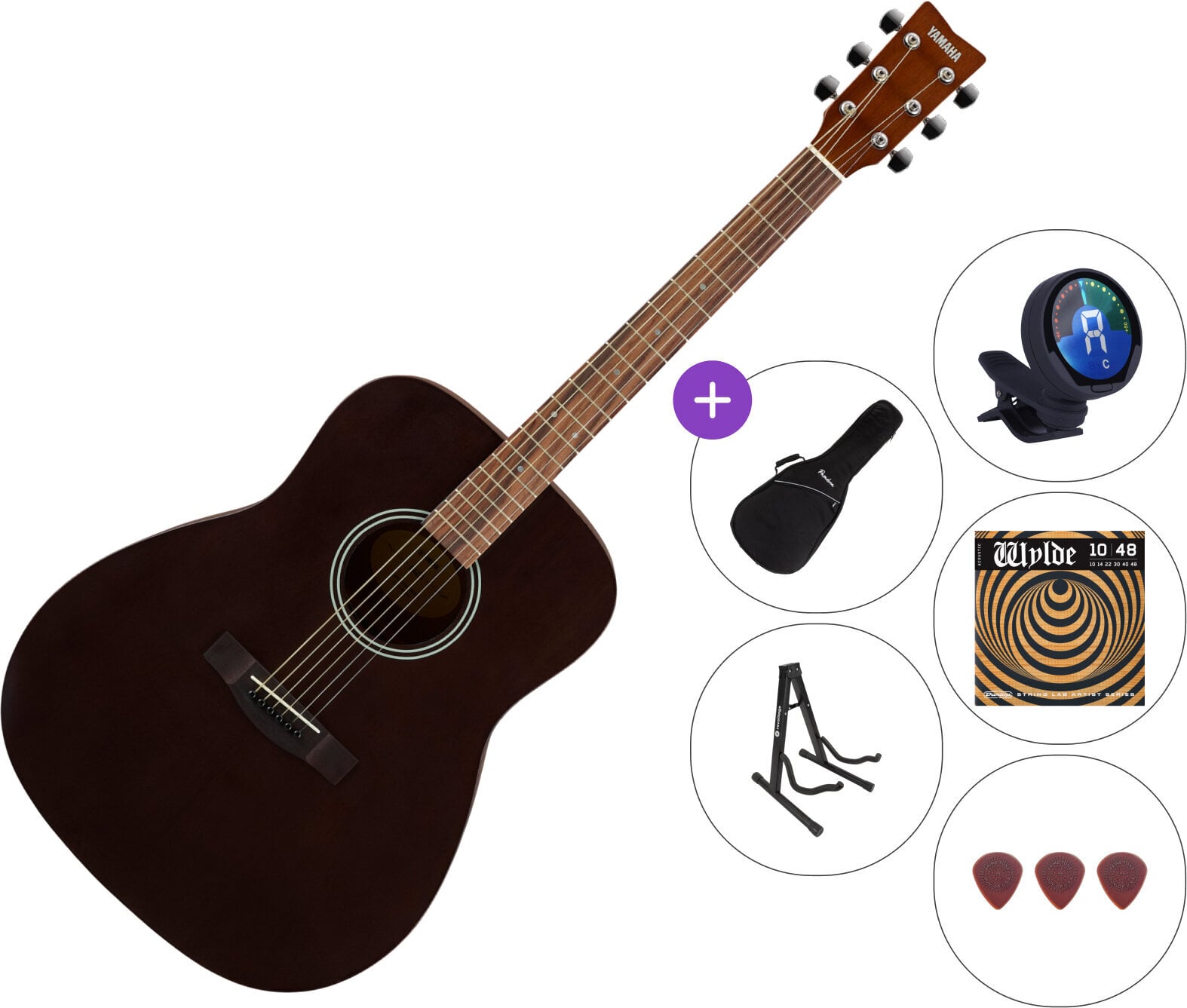 Akustická gitara Yamaha F400 SET 2 Smoky Black Akustická gitara