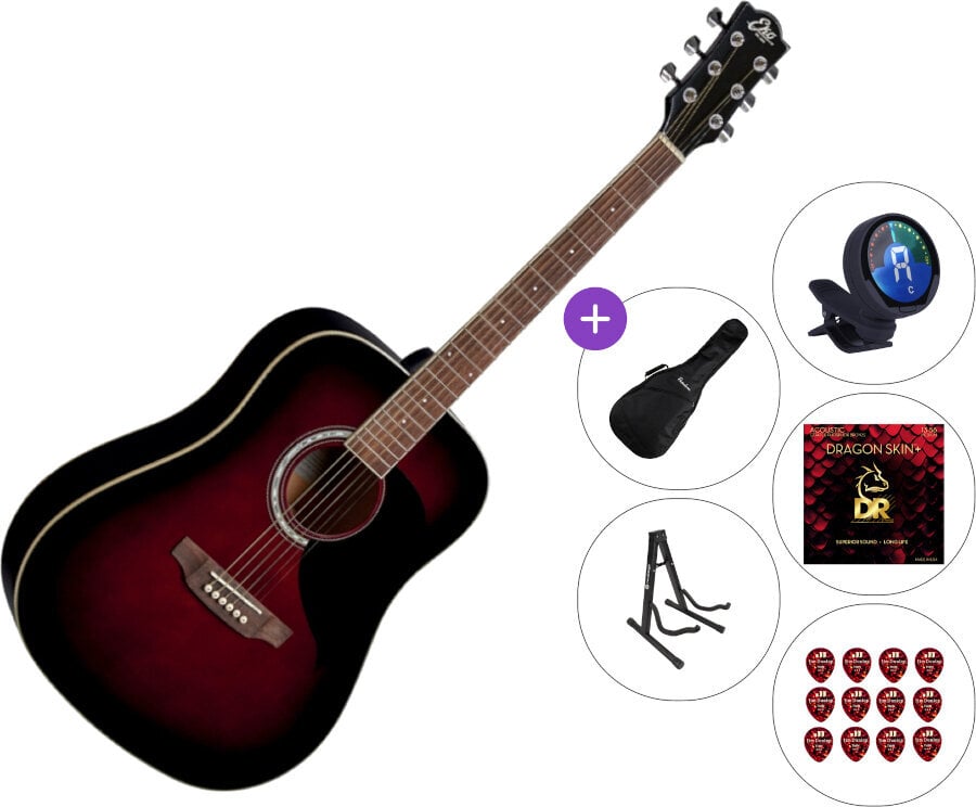 Akustikgitarre Eko guitars Ranger 6 SET 2 Red Sunburst Akustikgitarre