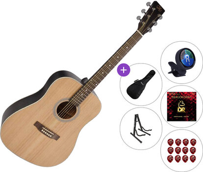 Akustická gitara SX SD204 SET 2 Transparent Black Akustická gitara - 1