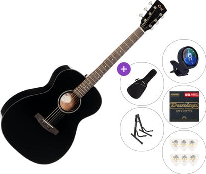 Akustická kytara Jumbo Cort L60 SET 2 Black Gloss Akustická kytara Jumbo - 1