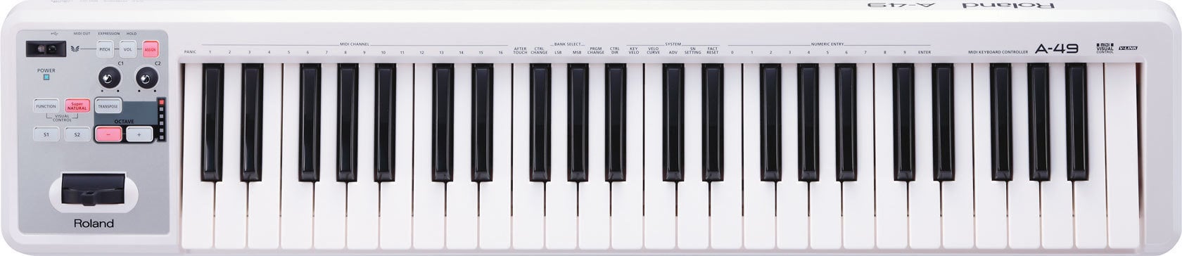 MIDI mesterbillentyűzet Roland A 49 WH