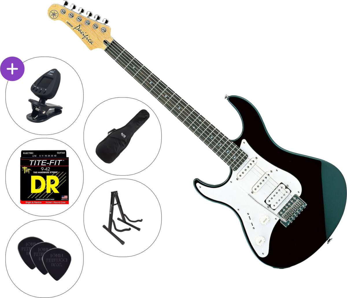 Elektrická gitara Yamaha Pacifica 112JL MKII SET 3 Black Elektrická gitara