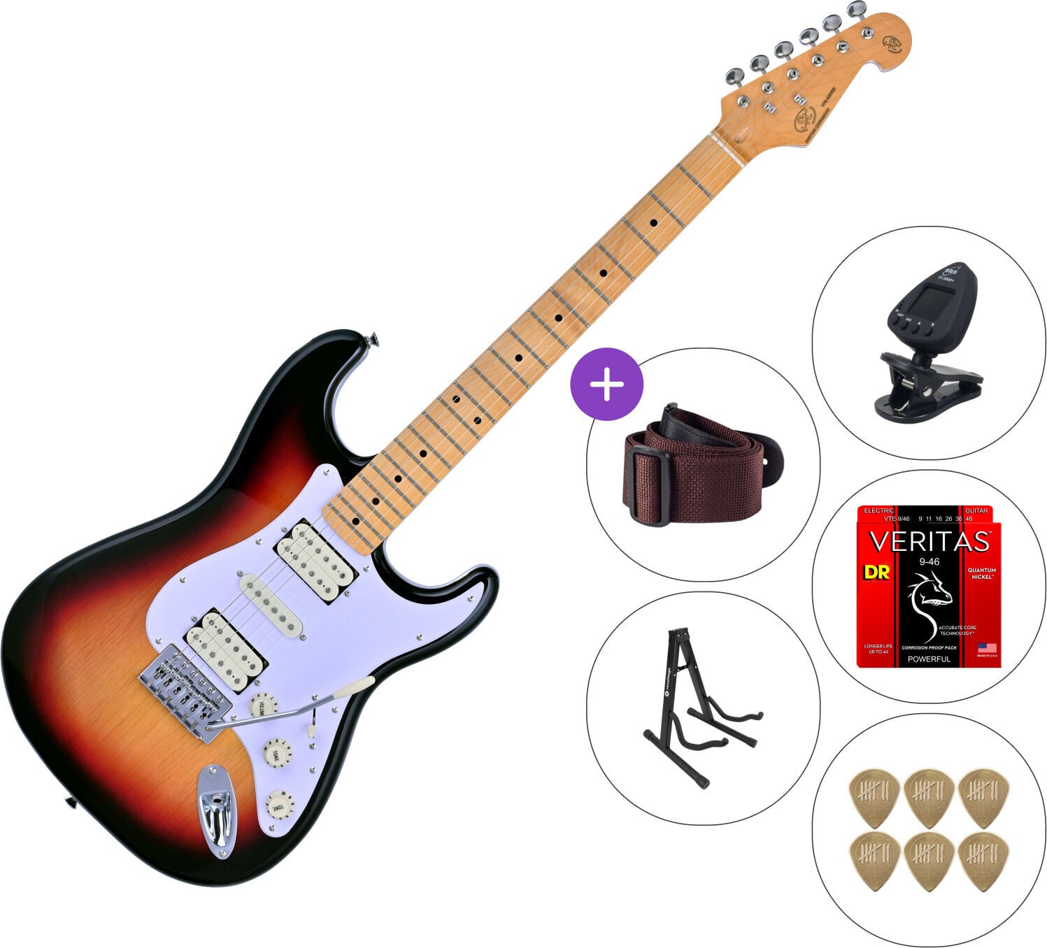 Električna kitara SX SST57+ /HSH SET 3 3-Tone Sunburst Električna kitara