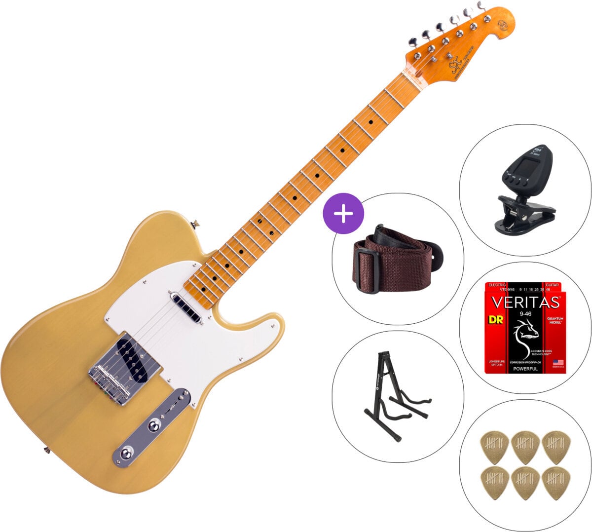 Electric guitar SX STL50 SET 3 Butter Scotch Blonde Electric guitar