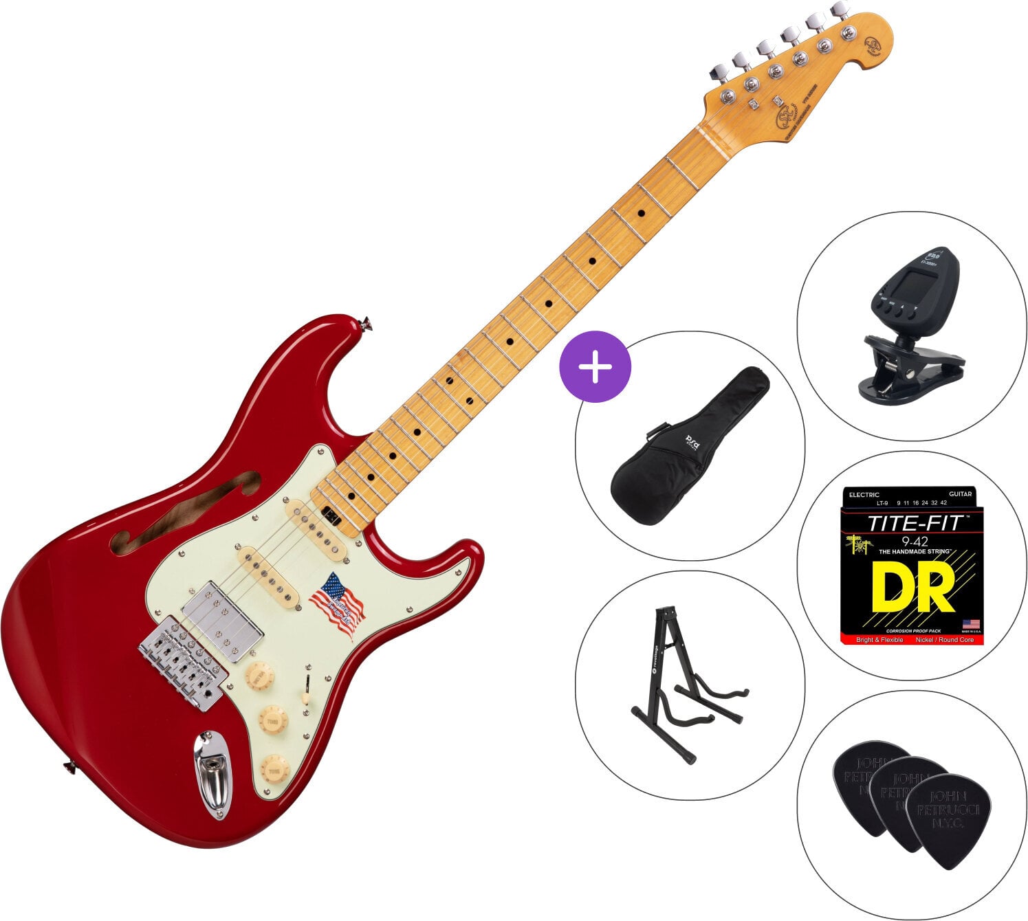 Chitarra Elettrica SX SEA1PH SET 3 Rosso Corsa Red Chitarra Elettrica