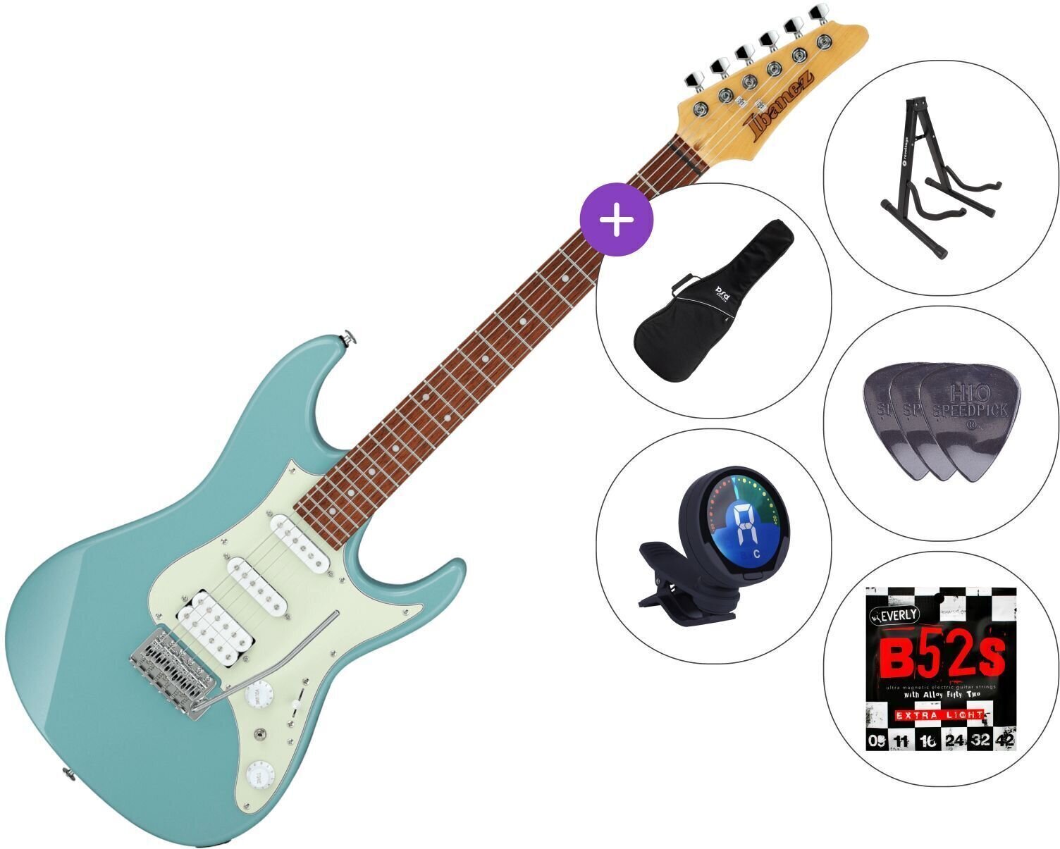 Guitare électrique Ibanez AZES40-PRB SET 3 Purist Blue Guitare électrique